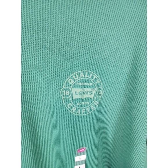 Levis Mens Waffle Knit Thermal T-Shirt Evergreen B4HP - Picture 3 of 3